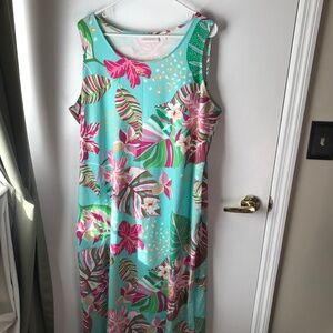 Belle by Kim Gravel Maxi Dress-1X Light Aqua